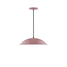 Montclair Light Works PEB438-20-C25-L13 - 16" Axis Half Dome LED Pendant, polished copper fabric cord with canopy, Mauve