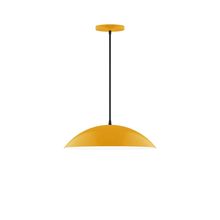 Montclair Light Works PEB438-21-C16-L13 - 16" Axis Half Dome LED Pendant, navy mini tweed fabric cord with canopy, Bright Yellow