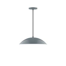 Montclair Light Works PEB438-40-C04-L13 - 16" Axis Half Dome LED Pendant, black and white houndstooth fabric cord with canopy, Slate Gray