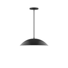 Montclair Light Works PEB438-41-C04-L13 - 16" Axis Half Dome LED Pendant, black and white houndstooth fabric cord with canopy, Black