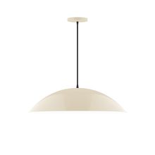 Montclair Light Works PEB439-16-C16-L14 - 24" Axis Half Dome LED Pendant, navy mini tweed fabric cord with canopy, Cream