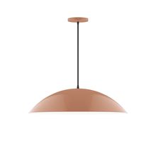 Montclair Light Works PEB439-19-C16-L14 - 24" Axis Half Dome LED Pendant, navy mini tweed fabric cord with canopy, Terracotta