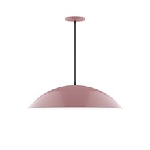 Montclair Light Works PEB439-20-C25-L14 - 24" Axis Half Dome LED Pendant, polished copper fabric cord with canopy, Mauve