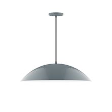 Montclair Light Works PEB439-40-C16-L14 - 24" Axis Half Dome LED Pendant, navy mini tweed fabric cord with canopy, Slate Gray