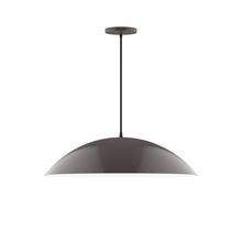 Montclair Light Works PEB439-51-C21-L14 - 24" Axis Half Dome LED Pendant, white cord with canopy, Architectural Bronze