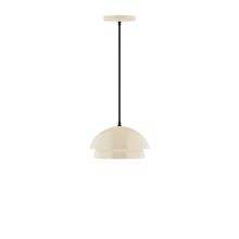 Montclair Light Works PEBX445-16-C26-L10 - 10" Nest LED Pendant, ivory fabric cord with canopy, Cream