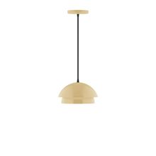 Montclair Light Works PEBX445-17-C24-L10 - 10" Nest LED Pendant, cool tweed fabric cord with canopy, Ivory