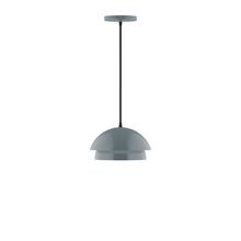 Montclair Light Works PEBX445-40-C26-L10 - 10" Nest LED Pendant, ivory fabric cord with canopy, Slate Gray