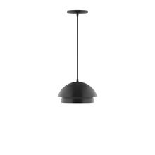 Montclair Light Works PEBX445-41-C12-L10 - 10" Nest LED Pendant, gray fabric cord with canopy, Black