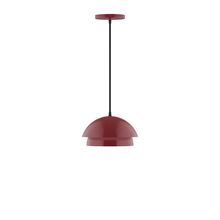 Montclair Light Works PEBX445-55-C20-L10 - 10" Nest LED Pendant, white fabric cord with canopy, Barn Red