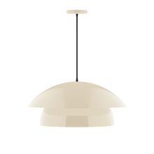 Montclair Light Works PEBX447-16-C26-L13 - 24" Nest LED Pendant, ivory fabric cord with canopy, Cream