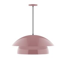 Montclair Light Works PEBX447-20-C21-L13 - 24" Nest LED Pendant, white cord with canopy, Mauve