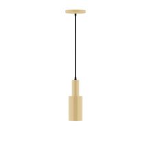 Montclair Light Works PEBX450-17-C12-L10 - 3.5" Stack Mini Cylinder LED Pendant, gray fabric cord with canopy, Ivory