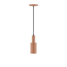 Montclair Light Works PEBX450-19-C26-L10 - 3.5" Stack Mini Cylinder LED Pendant, ivory fabric cord with canopy, Terracotta