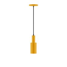 Montclair Light Works PEBX450-21-C24-L10 - 3.5" Stack Mini Cylinder LED Pendant, cool tweed fabric cord with canopy, Bright Yellow