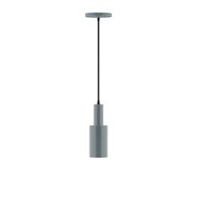 Montclair Light Works PEBX450-40-C22-L10 - 3.5" Stack Mini Cylinder LED Pendant, white and gray dot fabric cord with canopy, Slate Gray