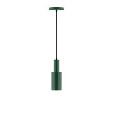 Montclair Light Works PEBX450-42-C24-L10 - 3.5" Stack Mini Cylinder LED Pendant, cool tweed fabric cord with canopy, Forest Green