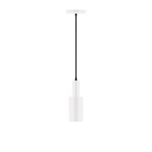 Montclair Light Works PEBX450-44-C24-L10 - 3.5" Stack Mini Cylinder LED Pendant, cool tweed fabric cord with canopy, White