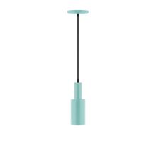 Montclair Light Works PEBX450-48-C12-L10 - 3.5" Stack Mini Cylinder LED Pendant, gray fabric cord with canopy, Sea Green