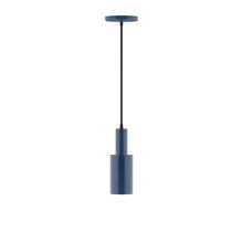 Montclair Light Works PEBX450-50-C02-L10 - 3.5" Stack Mini Cylinder LED Pendant, black fabric cord with canopy, Navy