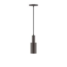 Montclair Light Works PEBX450-51-C22-L10 - 3.5" Stack Mini Cylinder LED Pendant, white and gray dot fabric cord with canopy