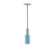 Montclair Light Works PEBX450-54-C16-L10 - 3.5" Stack Mini Cylinder LED Pendant, navy mini tweed fabric cord with canopy, Light Blue