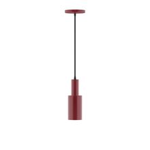 Montclair Light Works PEBX450-55-C26-L10 - 3.5" Stack Mini Cylinder LED Pendant, ivory fabric cord with canopy, Barn Red