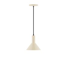 Montclair Light Works PEBX451-16-C12-L10 - 8" Stack Mini Cone LED Pendant, gray fabric cord with canopy, Cream