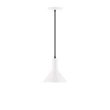 Montclair Light Works PEBX451-44-C12-L10 - 8" Stack Mini Cone LED Pendant, gray fabric cord with canopy, White