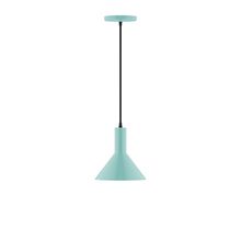 Montclair Light Works PEBX451-48-C26-L10 - 8" Stack Mini Cone LED Pendant, ivory fabric cord with canopy, Sea Green