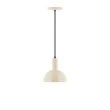 Montclair Light Works PEBX456-16-C24-L10 - 8" Stack Mini Dome LED Pendant, cool tweed fabric cord with canopy, Cream