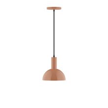 Montclair Light Works PEBX456-19-C02-L10 - 8" Stack Mini Dome LED Pendant, black fabric cord with canopy, Terracotta