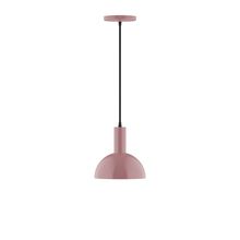 Montclair Light Works PEBX456-20-C12-L10 - 8" Stack Mini Dome LED Pendant, gray fabric cord with canopy, Mauve