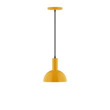 Montclair Light Works PEBX456-21-C02-L10 - 8" Stack Mini Dome LED Pendant, black fabric cord with canopy, Bright Yellow