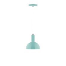 Montclair Light Works PEBX456-48-C26-L10 - 8" Stack Mini Dome LED Pendant, ivory fabric cord with canopy, Sea Green