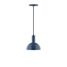 Montclair Light Works PEBX456-50-C26-L10 - 8" Stack Mini Dome LED Pendant, ivory fabric cord with canopy, Navy