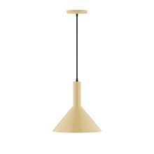 Montclair Light Works PEBX466-17-C16-L12 - 12" Stack Cone LED Pendant, navy mini tweed fabric cord with canopy, Ivory