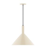 Montclair Light Works PEBX467-16-C20-L13 - 18" Stack Cone LED Pendant, white fabric cord with canopy, Cream