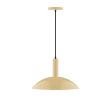 Montclair Light Works PEBX476-17-C26-L13 - 16" Stack Half Dome LED Pendant, ivory fabric cord with canopy, Ivory