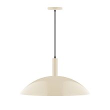 Montclair Light Works PEBX477-16-C12-L14 - 24" Stack Half Dome LED Pendant, gray fabric cord with canopy, Cream