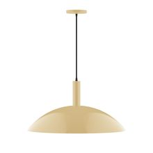 Montclair Light Works PEBX477-17-C26-L14 - 24" Stack Half Dome LED Pendant, ivory fabric cord with canopy, Ivory