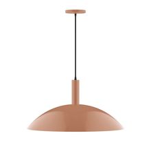 Montclair Light Works PEBX477-19-C26-L14 - 24" Stack Half Dome LED Pendant, ivory fabric cord with canopy, Terracotta