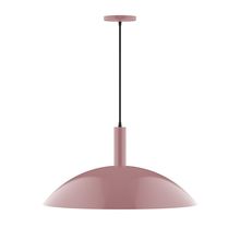 Montclair Light Works PEBX477-20-C21-L14 - 24" Stack Half Dome LED Pendant, white cord with canopy, Mauve