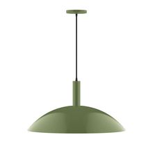 Montclair Light Works PEBX477-22-L14 - 24" Stack Half Dome LED Pendant, Fern Green