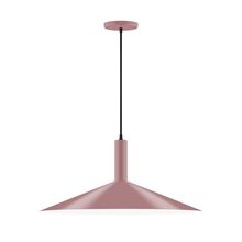 Montclair Light Works PEBX478-20-C26-L10 - 24" Stack Shallow Cone LED Pendant, ivory fabric cord with canopy, Mauve