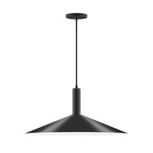 Montclair Light Works PEBX478-41-C12-L10 - 24" Stack Shallow Cone LED Pendant, gray fabric cord with canopy, Black