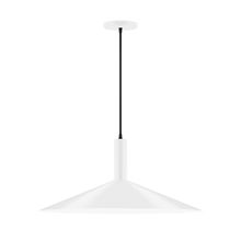 Montclair Light Works PEBX478-44-C20-L10 - 24" Stack Shallow Cone LED Pendant, white fabric cord with canopy, White