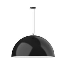 Montclair Light Works PEG231-41-44-C22-L14 - 36" XL Choices Shallow Dome Shade, medium base, SS cable and gray dot fabric cord with canopy