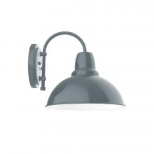 Montclair Light Works SCC106-40-G05 - 12" Cafe shade, wall mount sconce with clear glass and guard, Slate Gray