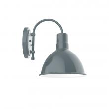 Montclair Light Works SCC115-40-G06 - 10" Deep Bowl shade, wall mount sconce with Frosted Glass and guard, Slate Gray